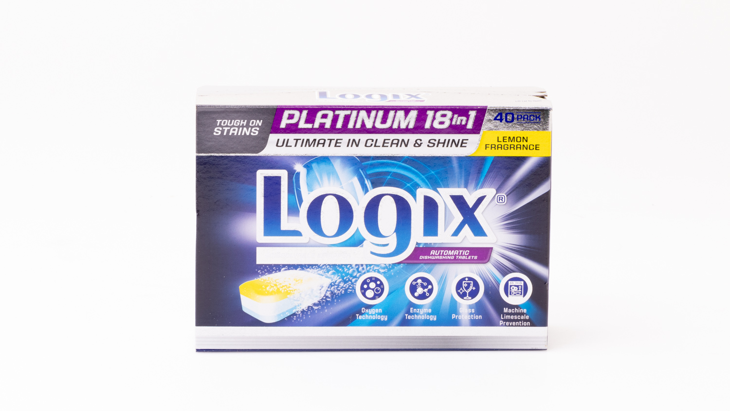 Aldi Logix Platinum 18 In 1 Dishwashing Tablets Lemon Fragrance carousel image