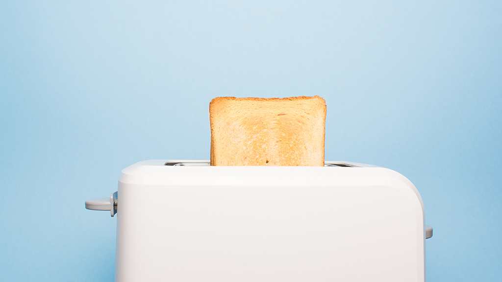 toaster with toast popping out